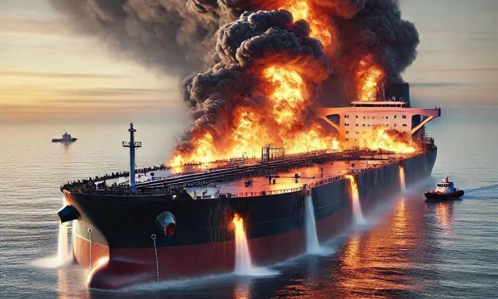 Tanker carrying US military jet fuel hit by cyanide container ship