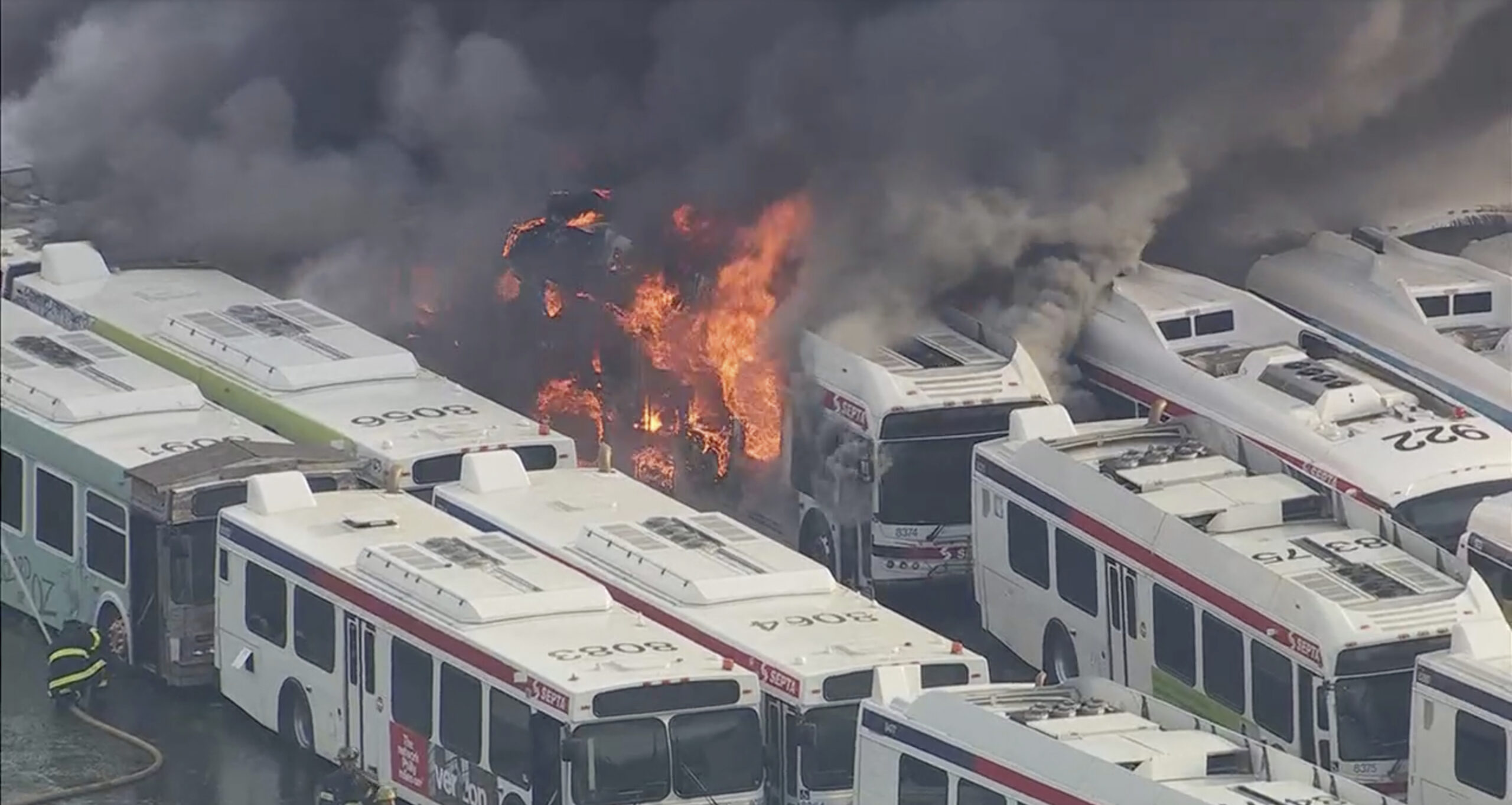 Fire Damages 40 Buses at Philadelphia Transit Lot